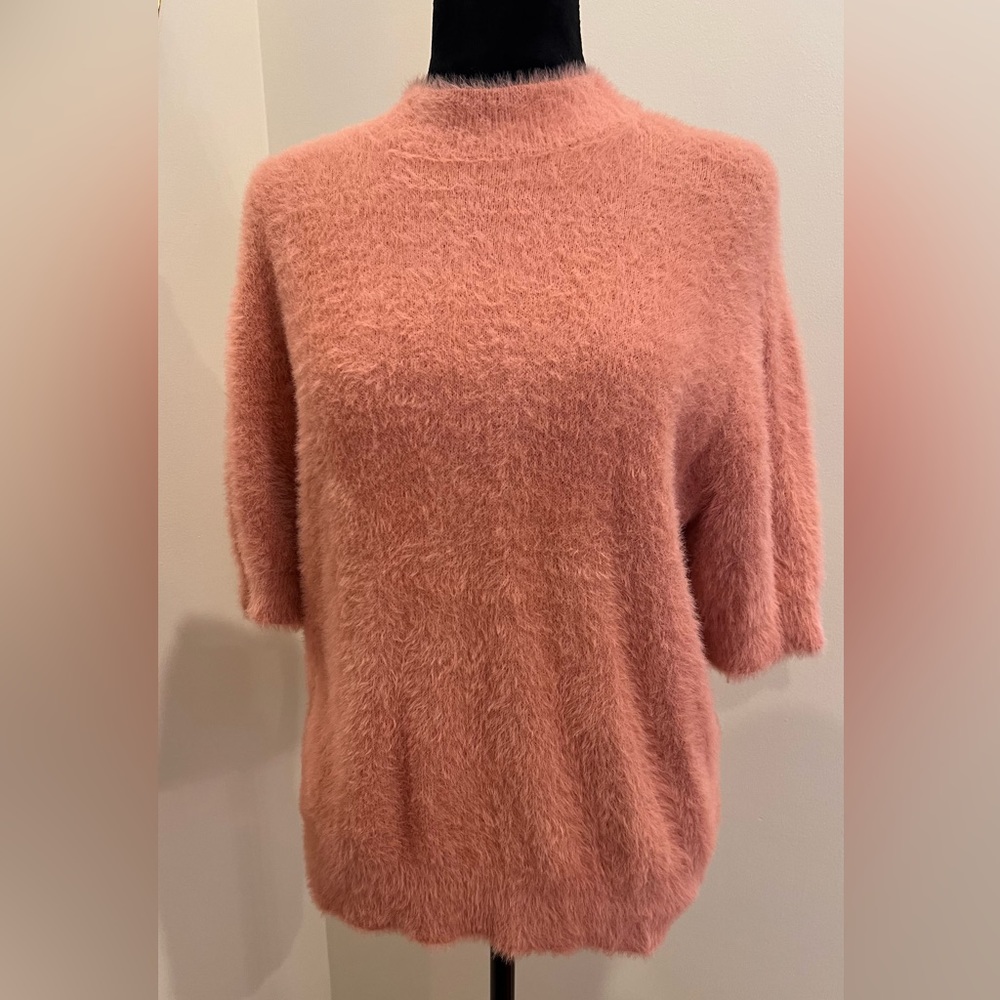 CeCe - Pink Fluffy Sweater- Short Sleeve - Women’s Size Large